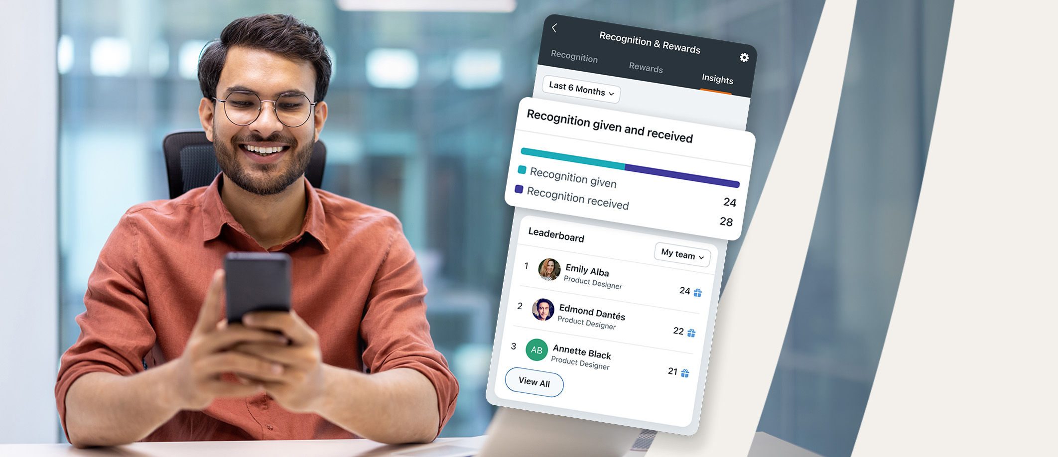 Recognition leaderboard in the Paylocity platform